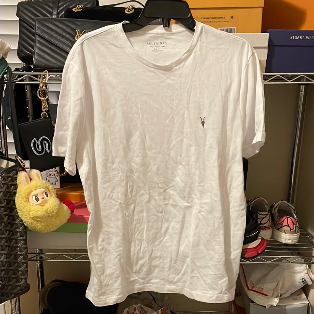 All Saints Men’s White Crew Neck T-Shirt